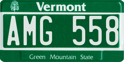 VT license plate AMG558