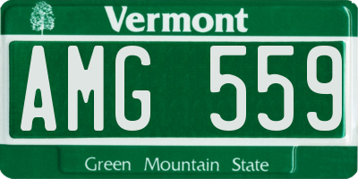 VT license plate AMG559