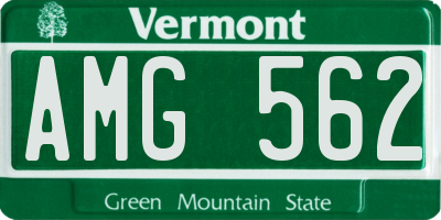 VT license plate AMG562