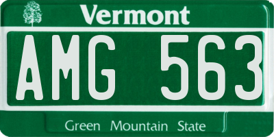 VT license plate AMG563