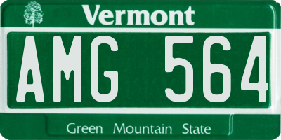 VT license plate AMG564