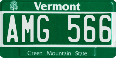 VT license plate AMG566