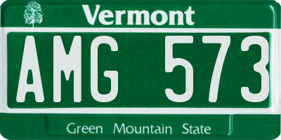 VT license plate AMG573