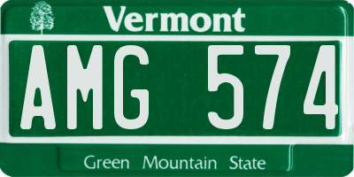 VT license plate AMG574
