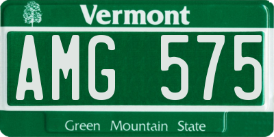 VT license plate AMG575