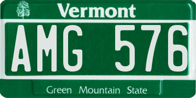 VT license plate AMG576