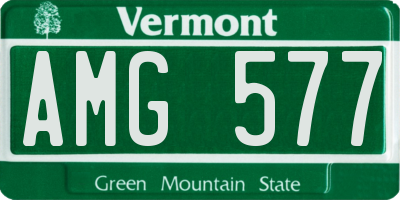 VT license plate AMG577