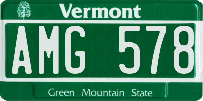 VT license plate AMG578