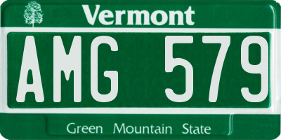 VT license plate AMG579