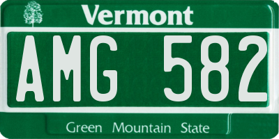 VT license plate AMG582