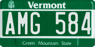 VT license plate AMG584