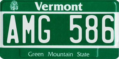 VT license plate AMG586
