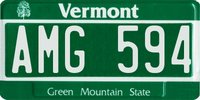 VT license plate AMG594