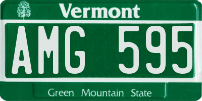 VT license plate AMG595