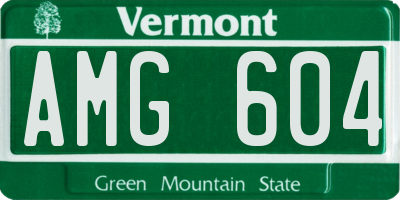 VT license plate AMG604