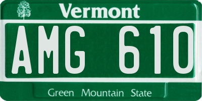 VT license plate AMG610