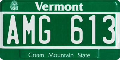 VT license plate AMG613