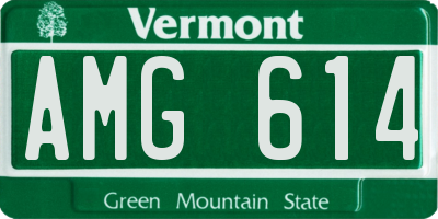 VT license plate AMG614
