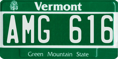 VT license plate AMG616
