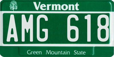 VT license plate AMG618
