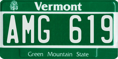 VT license plate AMG619