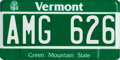 VT license plate AMG626