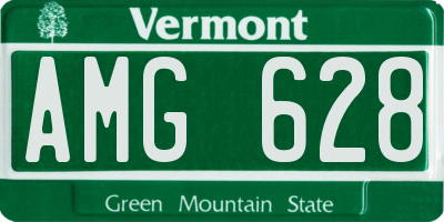 VT license plate AMG628