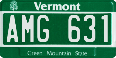 VT license plate AMG631