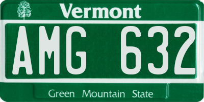 VT license plate AMG632