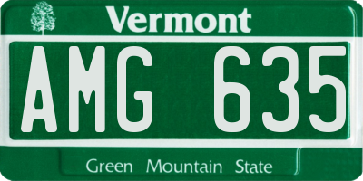 VT license plate AMG635