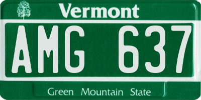 VT license plate AMG637