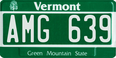 VT license plate AMG639