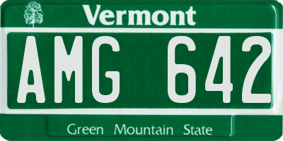 VT license plate AMG642