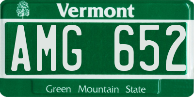 VT license plate AMG652