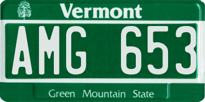 VT license plate AMG653