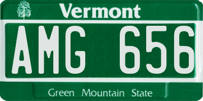 VT license plate AMG656