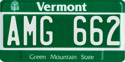 VT license plate AMG662