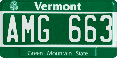 VT license plate AMG663