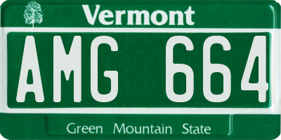 VT license plate AMG664