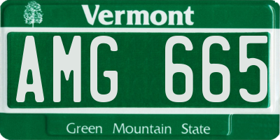 VT license plate AMG665