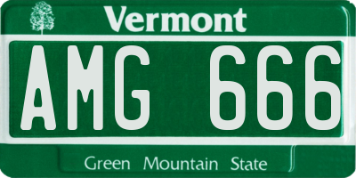 VT license plate AMG666