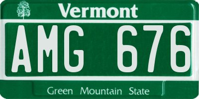VT license plate AMG676