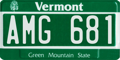 VT license plate AMG681