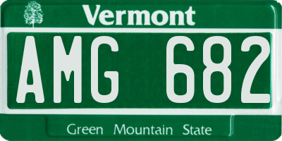 VT license plate AMG682