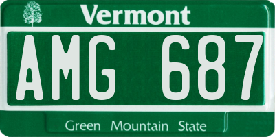 VT license plate AMG687