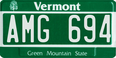 VT license plate AMG694