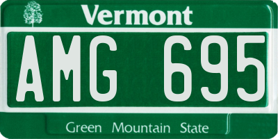 VT license plate AMG695