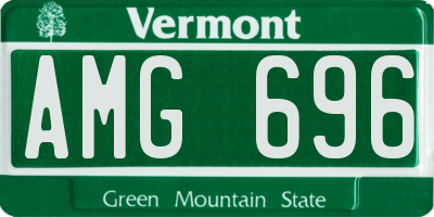 VT license plate AMG696