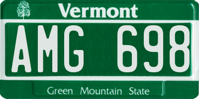 VT license plate AMG698