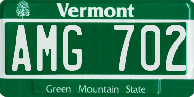 VT license plate AMG702